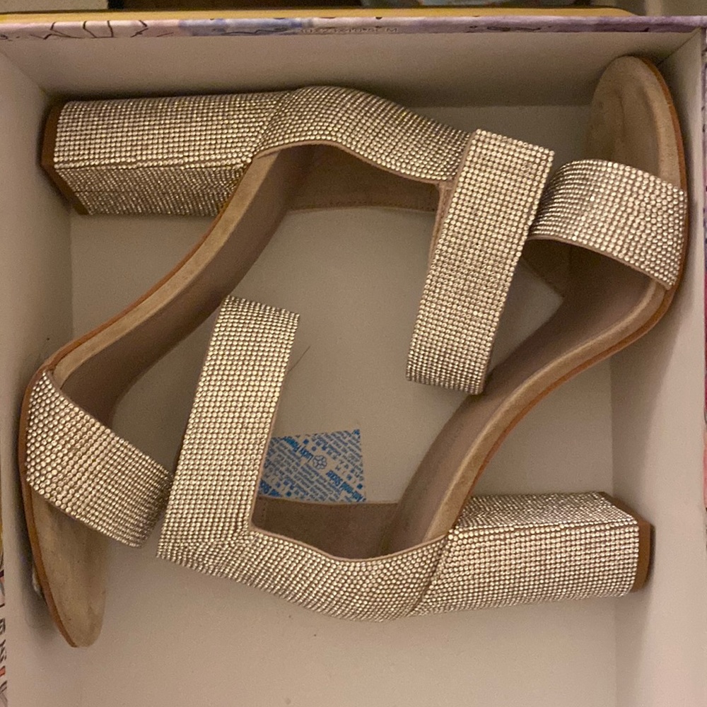 Jeffrey Campbell 7.5 Lindsay Sandal Nide Suede Champagne Heels